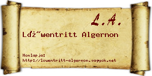 Löwentritt Algernon névjegykártya